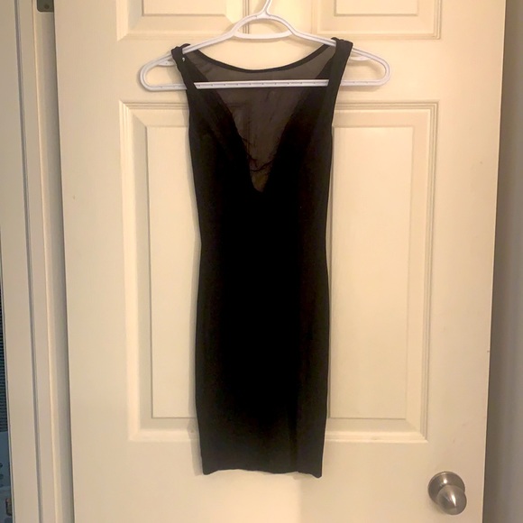 American Apparel black mini dress with mesh detail, size small - Picture 3 of 6